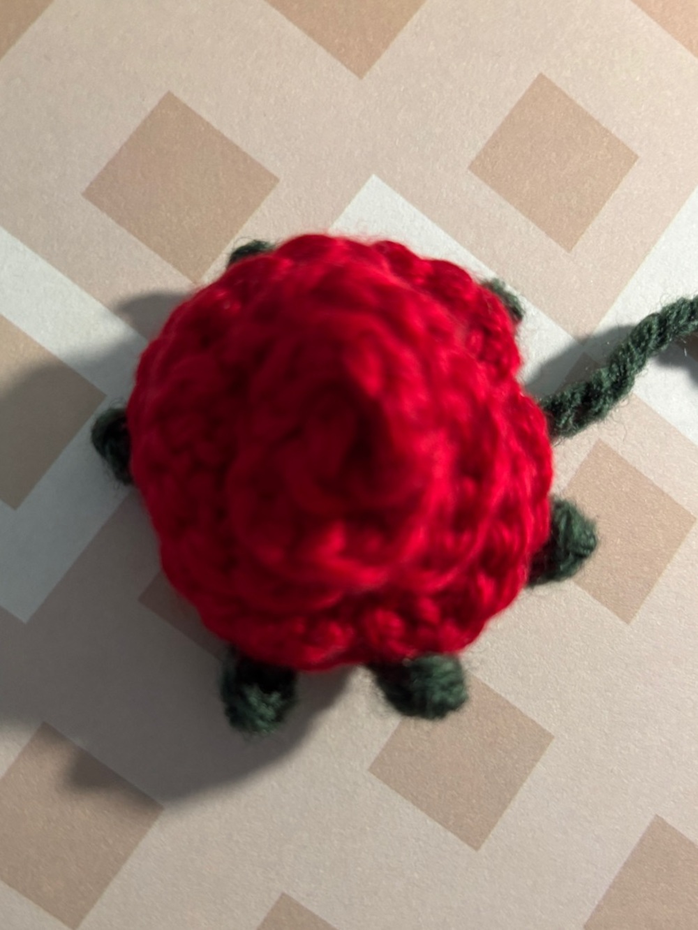 Handmade Red Rose Crochet Bookmark - Picture 2 of 5